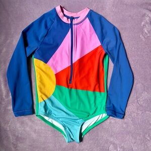 Hanna Andersson Blue and Pink Rashguard Swimwear